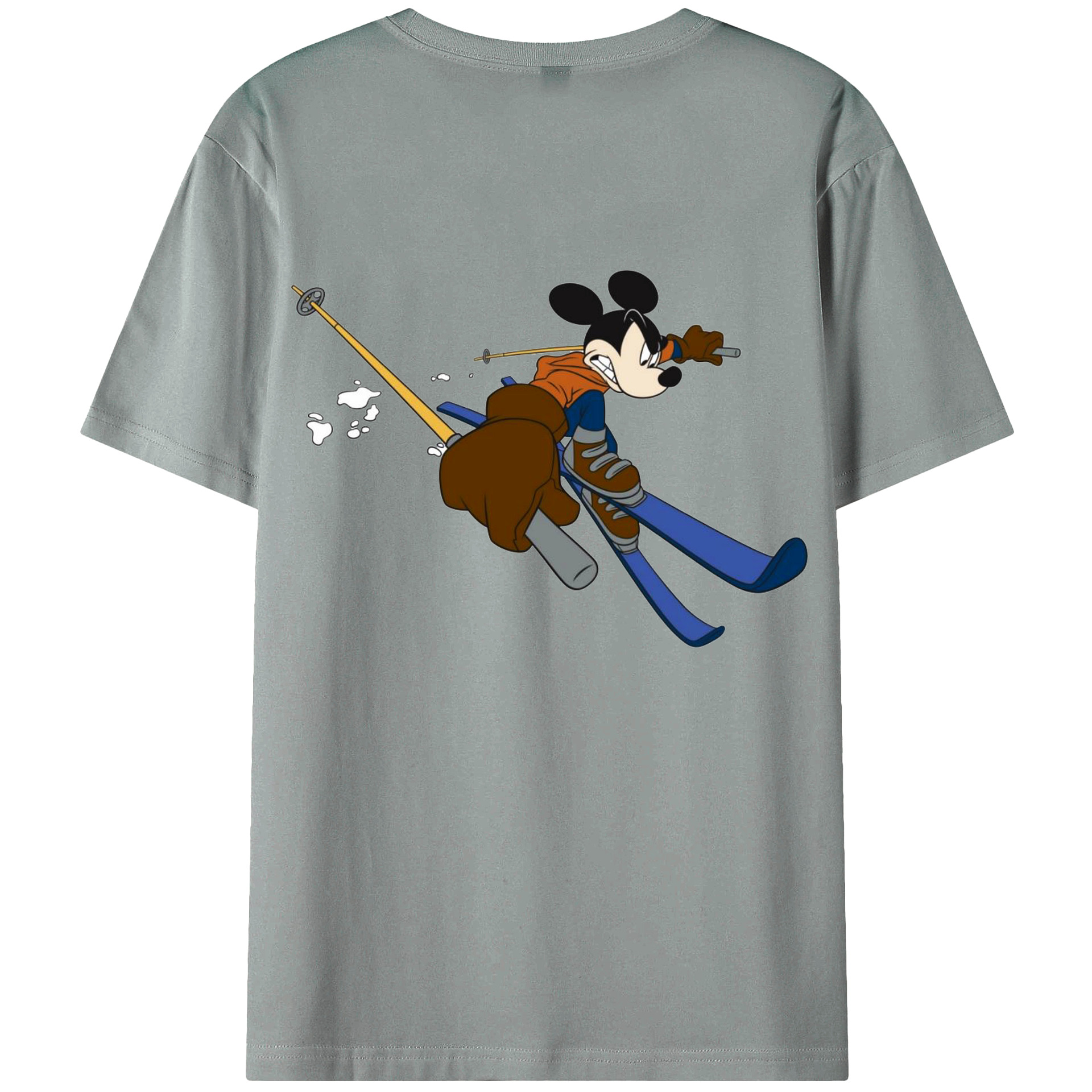 ミッキーマウス Mickey Mouse 綿100％ メンズ半袖Tシャツ（バックプリント） 通気性
